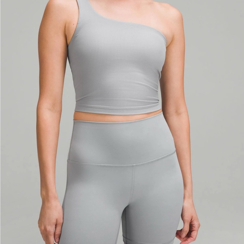 Lululemon Ribbed Asymmetrical Yoga Tank Top | size 6 | Rhino Gray